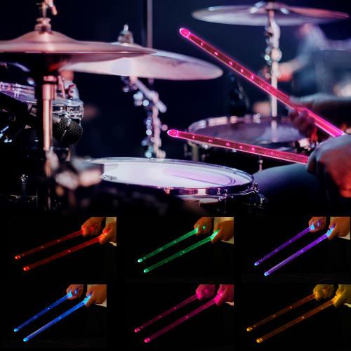 

Illuminated Drumsticks (USB Charging), LED Light Sticks, with Bag, Light-Up Drumsticks (15 Colors, Pair of 2, Rechargeable)