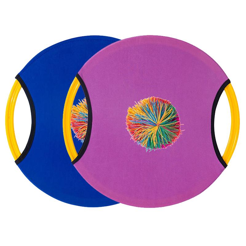 2PCS Outdoor Sports 28CM Flying Disc Trampoline Paddle Ball Game Toss and Catch Parent Child Interactive Sensory Toys Kids Adult