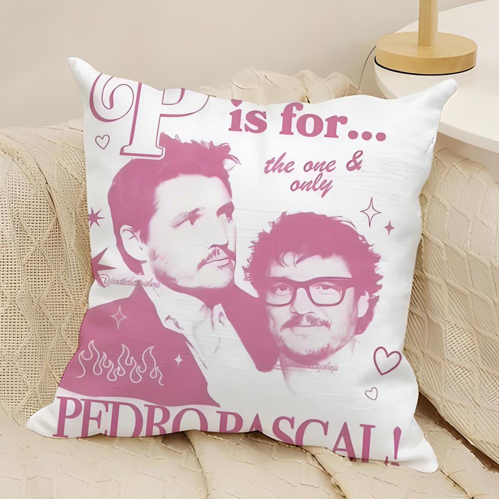 Interesting demeanor Man PPedro Pascal Pillow Case Natural Linen DoubleSided Printing Sofa Home Decor Cushion Cover