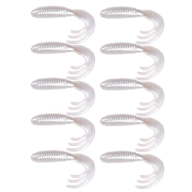 10pcs Fishing Lures 5.5cm 2.1g Swimbait Curl Tail Worms Grub Lures Soft Baits Baits Fishing Accessories