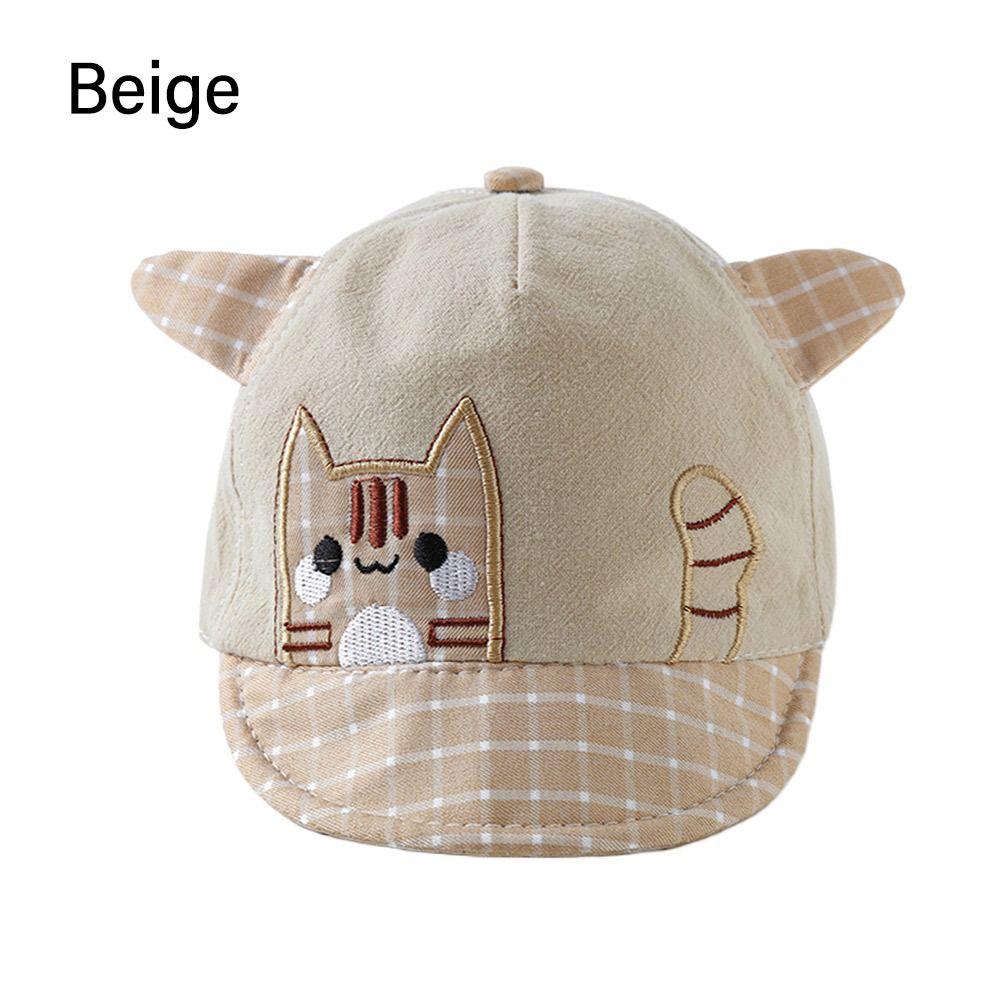 Cartoon Cat Pattern Boys Grils Hats Soft Children Peaked Caps Baby Baseball Cap