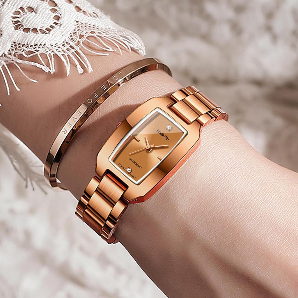 BINBOND Women's Fashion Waterproof Quartz Stainless Steel Watch