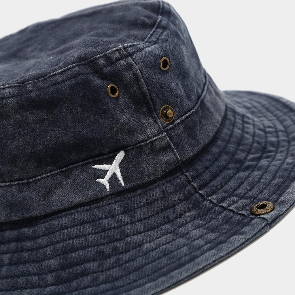 Vintage Hong Kong Style Wash Cotton Fisherman Hat With Sun Protection For Casual Outdoor Activities