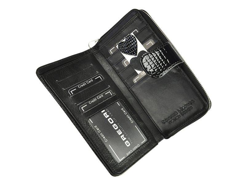 Echtes Leder + Damen-Portemonnaie aus Kunstleder Gregorio GL-116