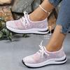 Fashion Mesh Flat Shoes Women's Fashion Round Toe Breathable Front Lace-Up Soft Sole Non-Slip Wear-Resistant Single Shoes