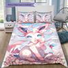 Sweet Sylveon Print Bedding Set 3Pcs Duvet Cover Pillow Shams Bedroom Decor for Anime Lovers