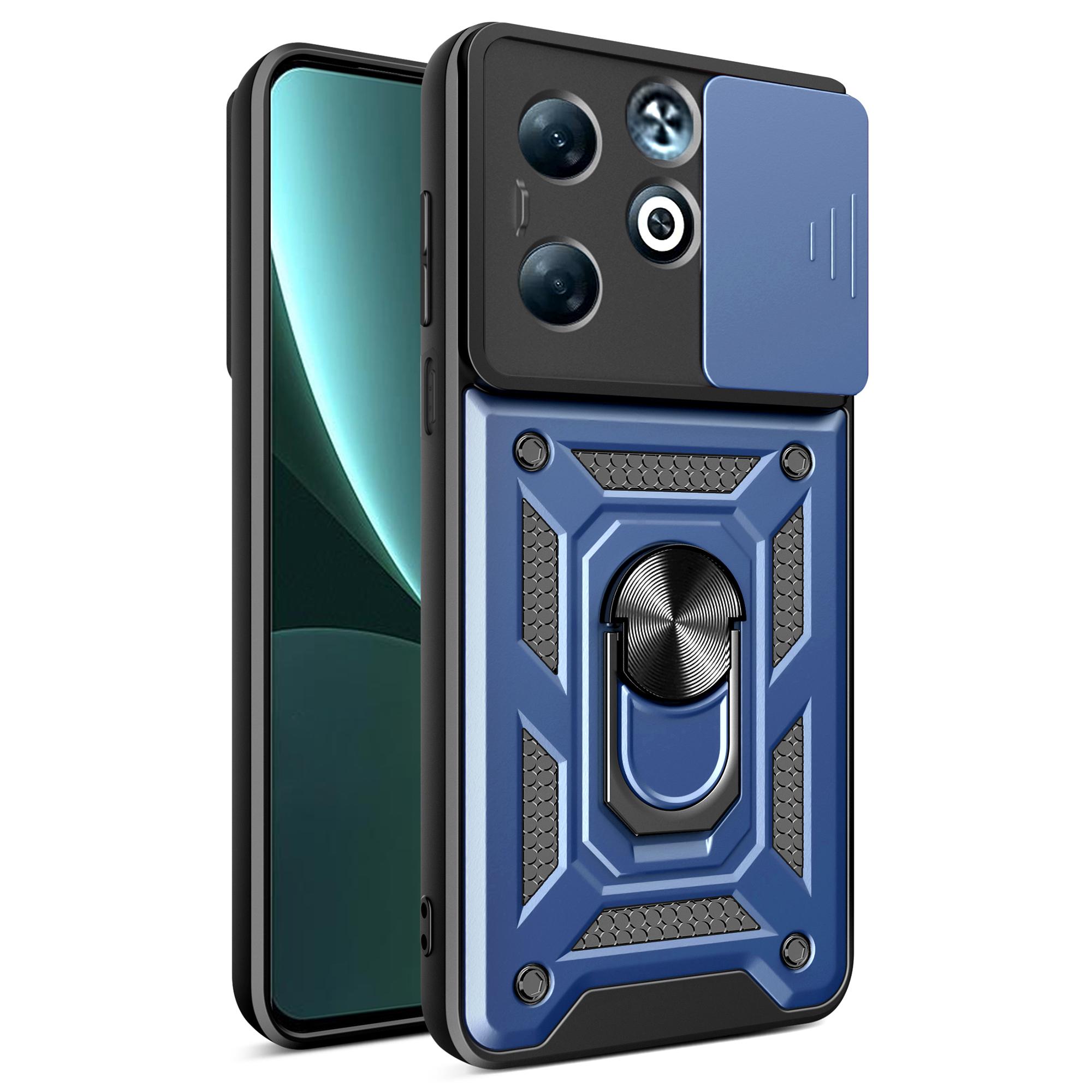 

For Infinix Smart 8 Plus Case PC+TPU Phone Cover with Slide Camera Lens Protector B