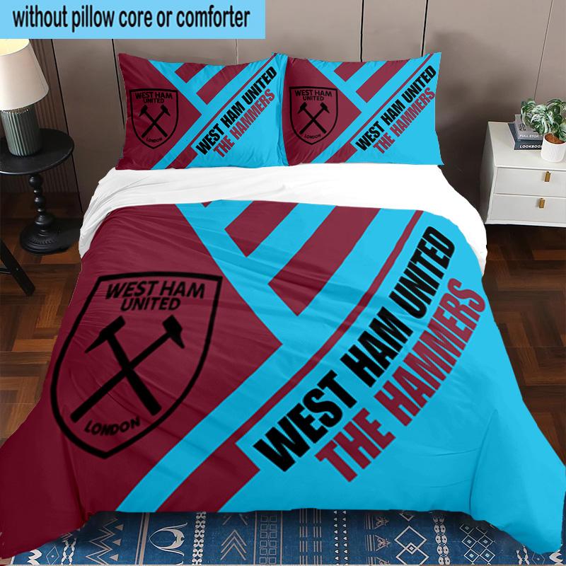 West FC United Crest 3PCS Bedding set,Ideal for1pc Duvet Cover And 2pcs Pillowcases Perfect for Christmas gift,Ideal for Bedroom, Dormitory