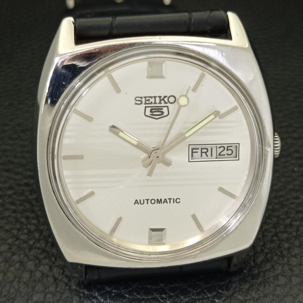 Seiko 5 AUTOMATIC 6309A VINTAGE JAPAN MENS SILVER COLOR DIAL WATCH A701581-5 R206b-a701581