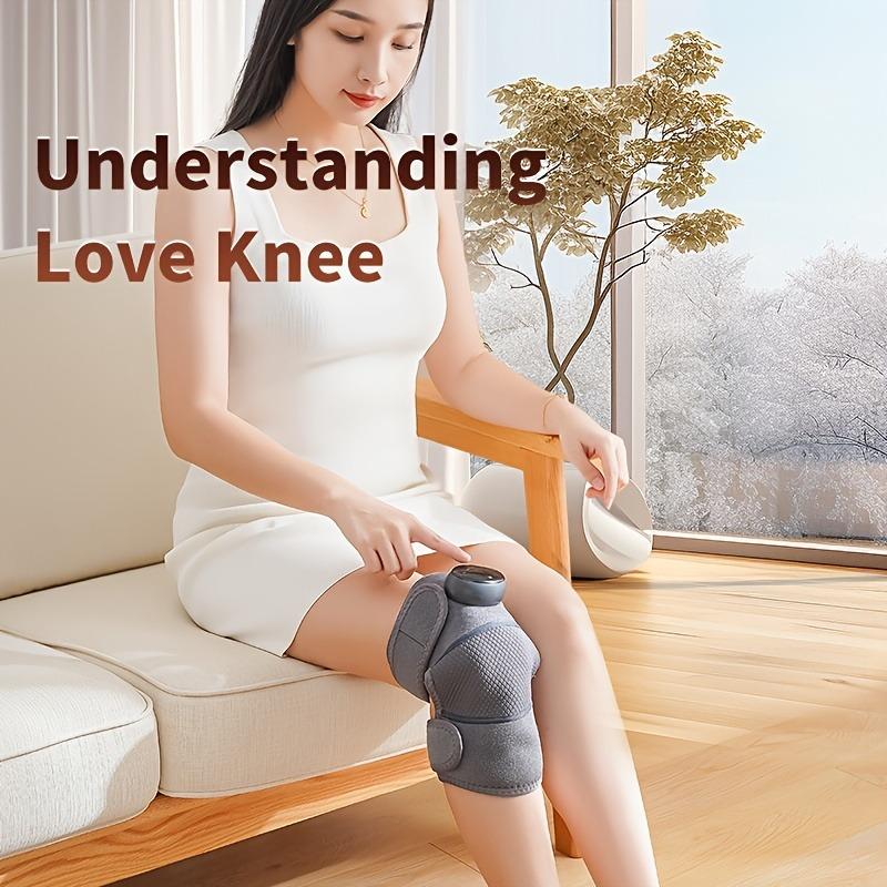 Rechargeable Knee Massager with Heat - Ideal for Post-Work, Sedentary Lifestyle, and Relaxation, Battery-Powered, Polyester Material, Knee