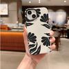 Bold Floral Abstract Black Cream Botanic Leaves Silhouette Art Film Aesthetic Protective Shockproof Bumper Phone Case For iPhone 14 15 16 Pro Max Plus