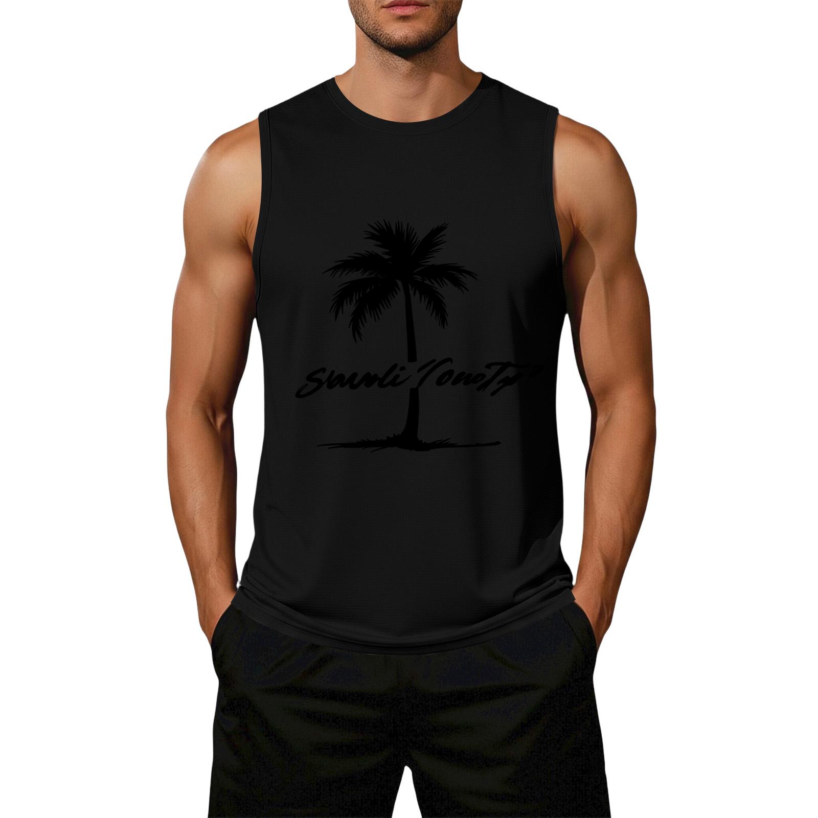 

Men’s Loose Fit Sleeveless Tank Top with Flag Graphic 250 Years Semiquincentennial We The People Casual Style XXXL чёрный