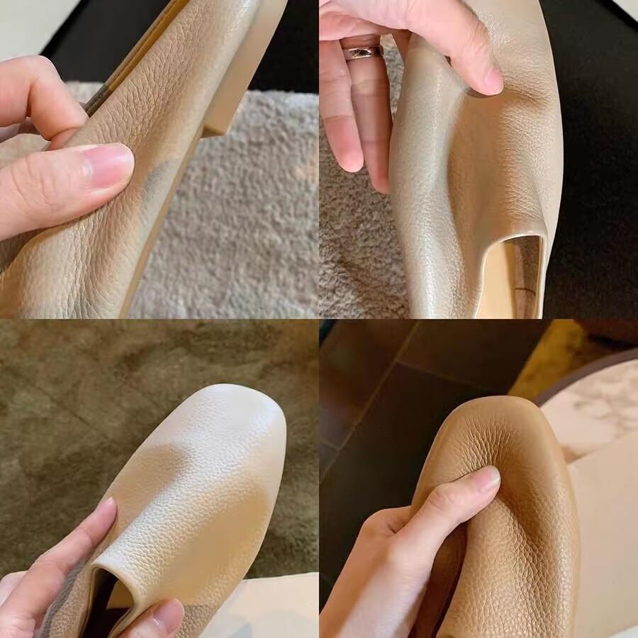 Sheepskin grape mother of the same style, lazy bi is prepared to be soft and waxy, and it is easy to wear bag head slippers for women in summer. On