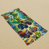 Cartoon Dinosaur Racing Print Microfiber Beach Towel Super Absorbent Quick Dry for Beach Pool Bath Camping Yoga Travel
