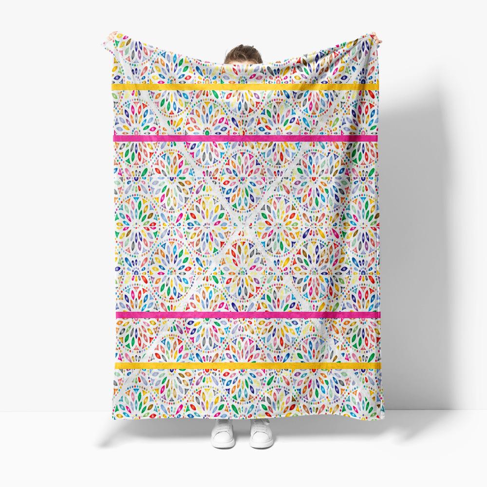 Soft Plush Blanket Kids Baby Toddler Children Bedding Sofa Throw Blanket Cute Rainbow Colorful Fleece Throw Blanket 75x100cm