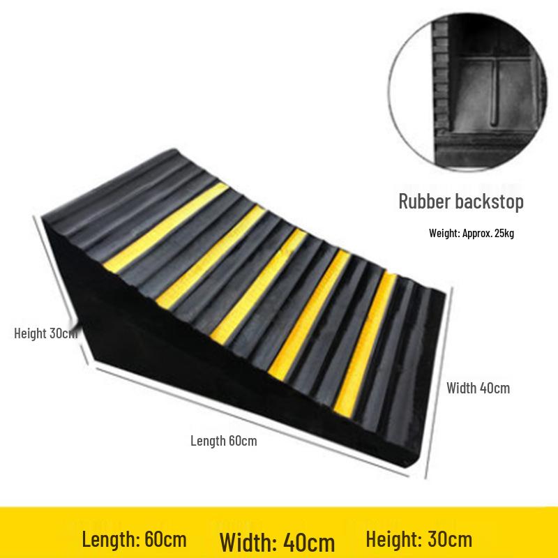 Anti-slip Rubber & Wood Tire Stop Block - Prevents Car Rolling