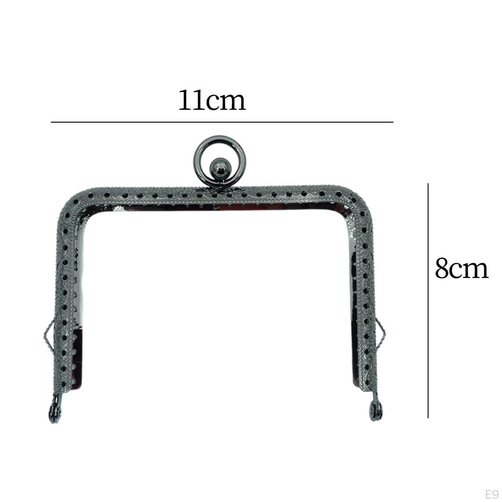 Embossed Metal Bag Handles Sewing Brackets Purse Frame Clasp Luggage Hardware DIY Accessory