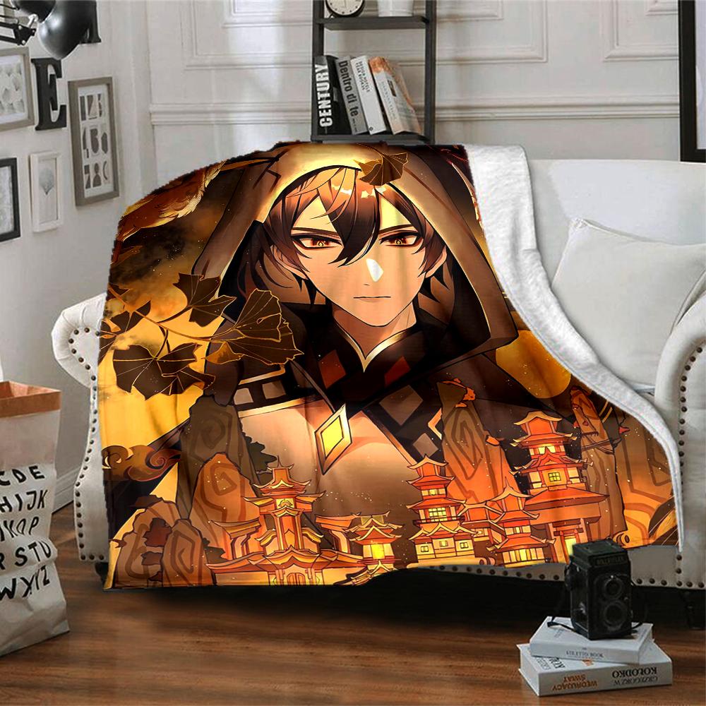 1pc Genshin Impact2 Blanket, Gift, for Men and Women, Soft Blanket, Good for Sofa Bed Couch Travel, Lightweight Flannel Blanket