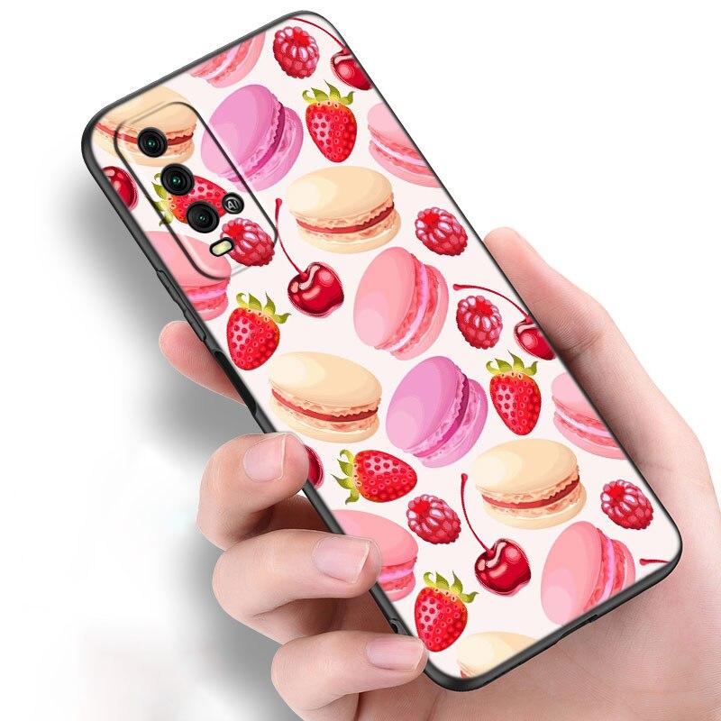 

Летний чехол для телефона с фруктовой вишней для Xiaomi Redmi Note 10 9 Pro Max 10S 10T 9A 9C 9S 9T 8A 8T 8 7 Pro, мягкий черный чехол из ТПУ Redmi Note 10Pro Max