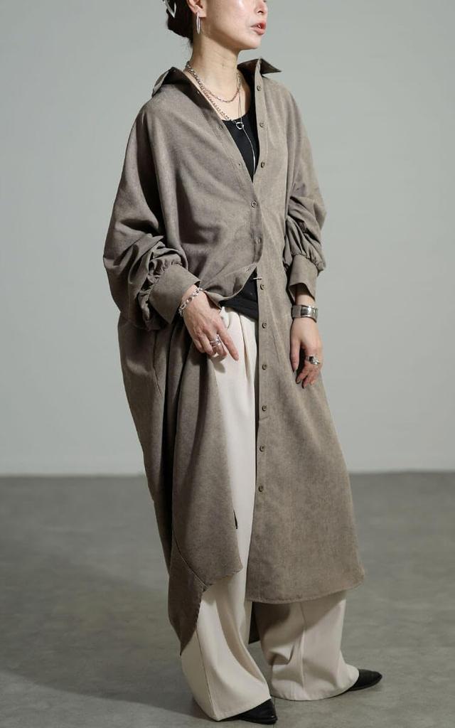 Gold Japan Plus Size Long Dolman Sizes Women's Dress, Sleeves, Pockets, Style, Fall/Winter/Spring, Gray, LL-3L (nw-25051)