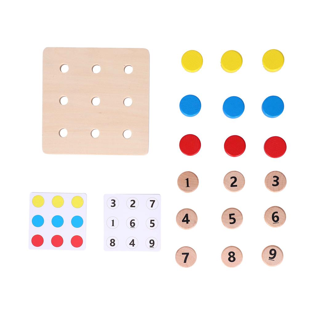 Montessori Wooden Screw Color Number Matching Game Toy Interactive Educational Kids Toy
