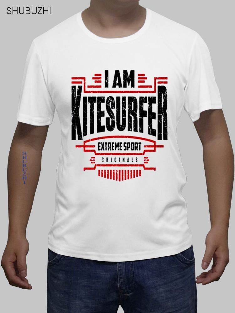 Kitesurf Mens TShirt Creation Black Tops Males Cotton Luxury Surfs T Shirt Adult 4XL 5xl Euro Size Sbz4192