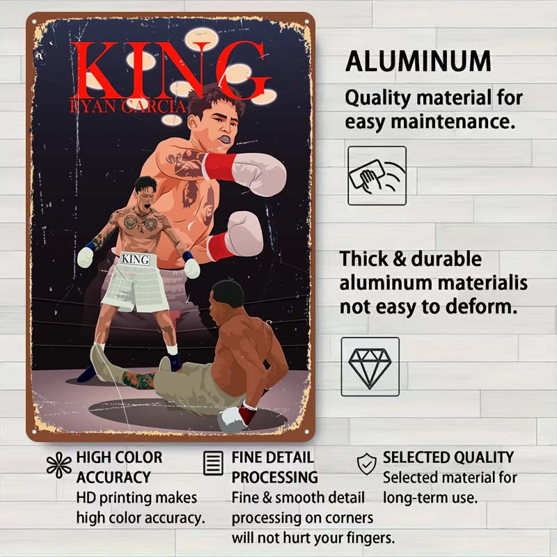 Ryan Garcia Boxer Metal Signs Aesthetic Room Decor Men Custom Boxing Poster Tin Plates for Man Cave Wall Art Vintage Metal Plate