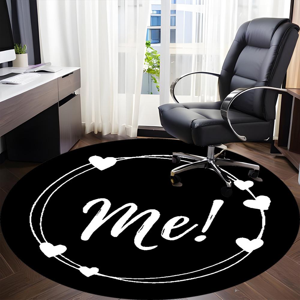 1PC Me Heart Office Round Area Rug, Mat Suitable ForOffice, Under Office Chairs Bedroom Living Room Home Decor, Room Deco