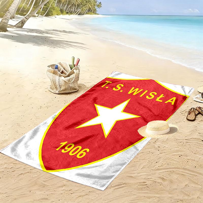 Wisła poster Print Beach Towel, Large Soft Quick Dry Towel for Beach Camping Swimming