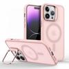 Metal Camera Kickstand For iPhone 16 15 14 Plus 13 12 Mini 11 Pro Max For Magsafe Wireless Charge Magnet Matte Shockproof Cover