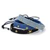 Vintage Star Pattern Blue Literary Denim Fabric Bracelet For Women Men Gothic Ethnic Handwoven Wrist Strap Fashion Jewelry Gift