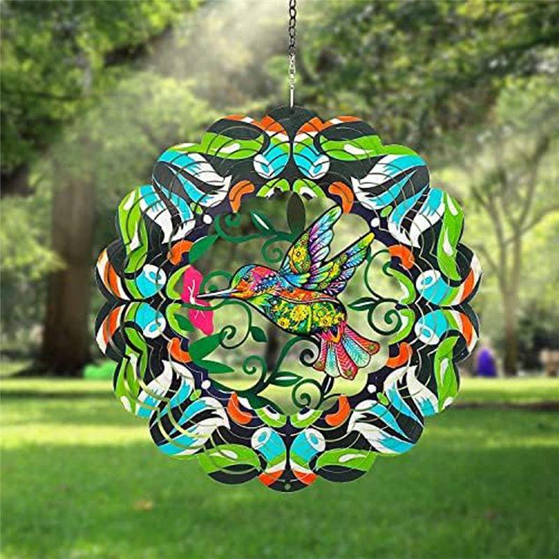 A20F-Bird Metal Wind Spinner Hanging Wind Spinner Suitable For Outdoor And Indoor Decoration, Rotating Wind Chimes