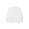 Li-Ning Sports Fashion Series Solid Color Letter Print Crew Neck Pullover Fleece Long Sleeve Sweatshirt Women Sweatshirt Milk-White AWDRD64-1
