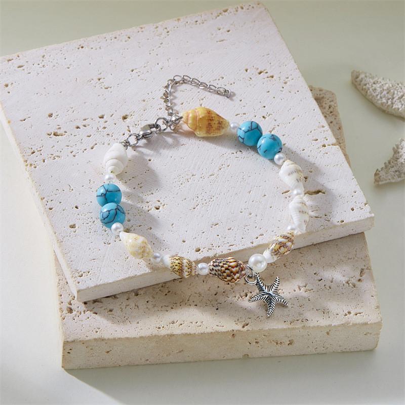 Shell Fish Tail Pendant Bracelets For Beachwear And Casual Wear