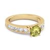Peridot Round Solitaire Statement Ring - 925 Sterling Silver Gold Vermeil