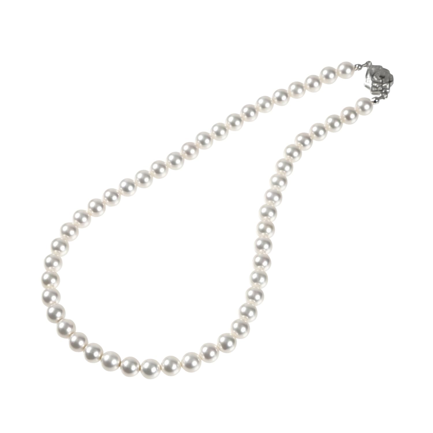 [Произведено Юми Кацура] Жемчужное ожерелье 8 мм RoseYumiRose Популярное женское простое и стильное ожерелье для официальных случаев (42 см, Белый)