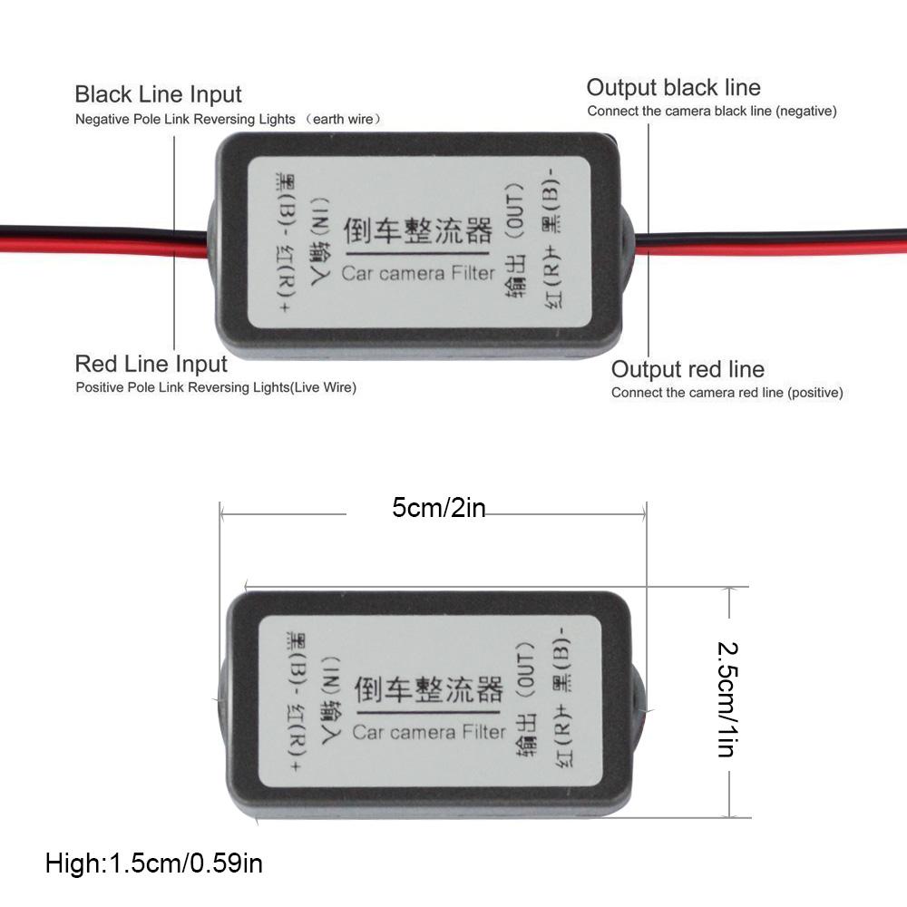 Veihcle Rear View Camera Power Relay Rectifier DC 12V Power Capacitor Auto Car Camera Filter Relay Capacitor Filter Connector