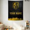 Name Custom Vegas Golden Knights Wall Tapestry Aesthetic Wall Hanging Printed Fabric Blanket Decorative Tapestries for Bedroom Living Room Home Decor