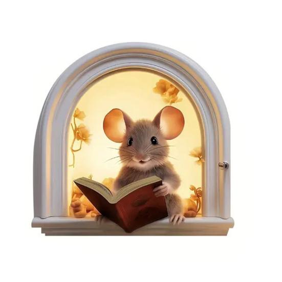 Yousheng 3D Mouse Wall Decal Realistic Rat Hole PVC Sticker with 3D Effect for Laptops Cars Furniture Bedroom Wall Decoration