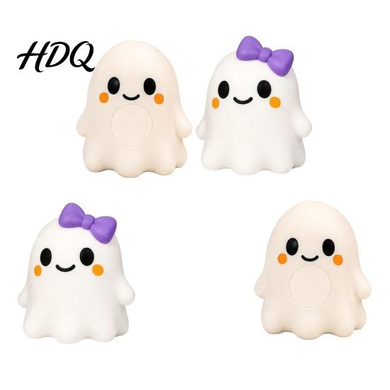 TPR Stress Ball Halloween Bow Ghost Squeeze Toy, Relief Cartoon Sensory Toys Soft Stretchy Party Favors for Adults Kids Decompression Toy