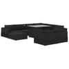VidaXL Garden Lounge Set 10 Pcs with Cushions Wicker Resin Black