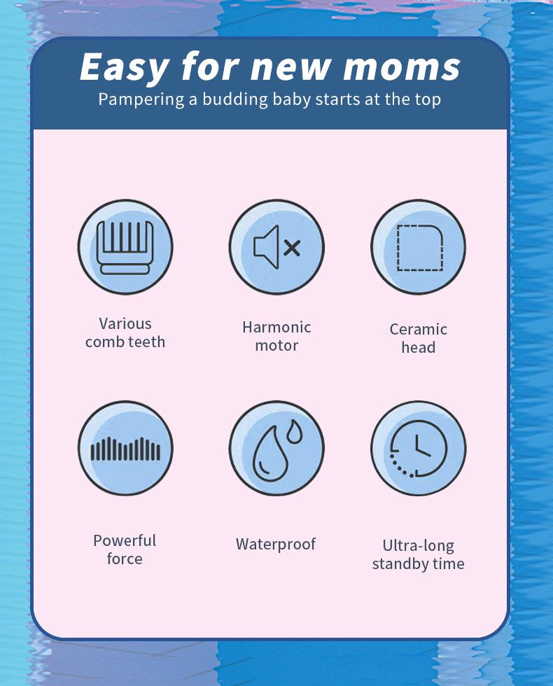 Rechargeable Silent Baby Hair Clipper for Newborns