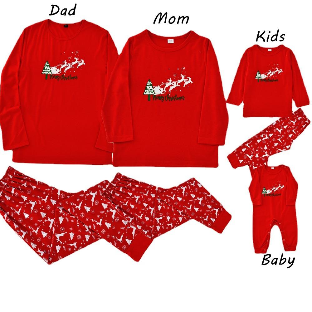 Drop Shipping Baby Kids Christmas Pajamas Pyjamas Family Matching Boy Girls Deer Santa Claus Christmas Family