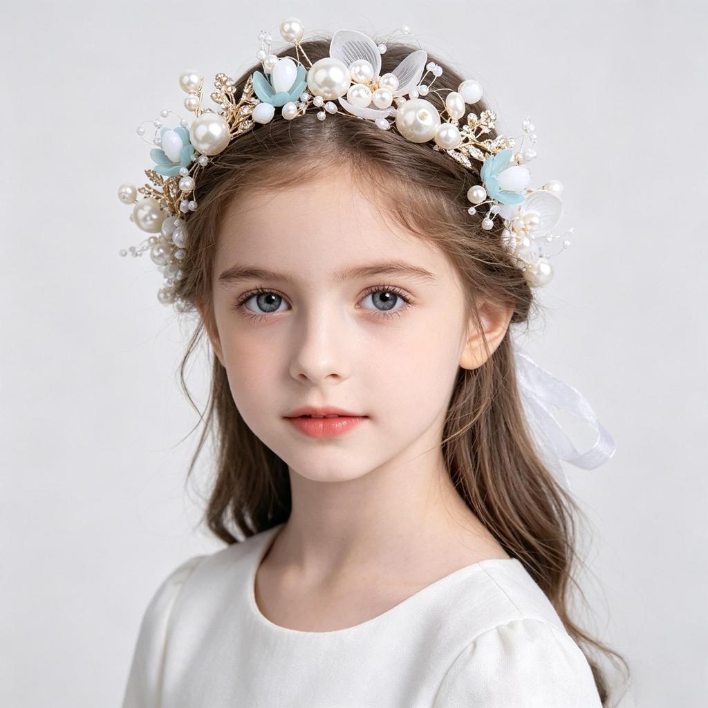 Korean Style Floral Wreath Headband for Girls - Forest Performance Crown Accessory