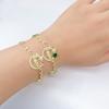 New Design Gold Plated Religious St. Jude Rhinestone Flower Bracelet Fashion for Women Dainty Christian Jewelry Birthday Gift