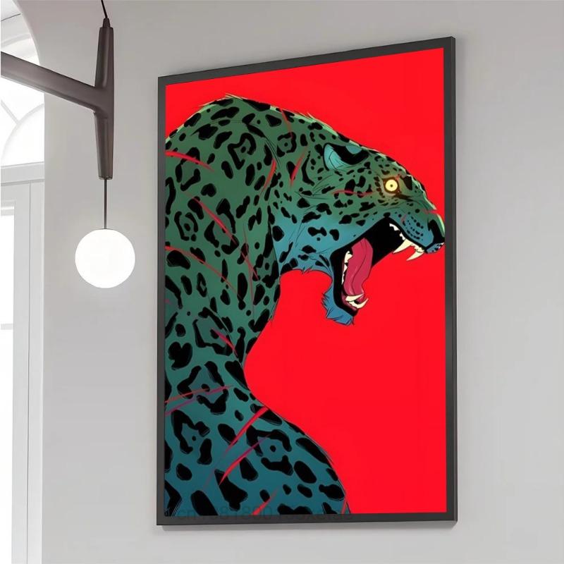 

Cartoon Cool Leopard Poster Paper Print Home Bedroom Entrance Bar Cafe Art Painting Decoration 21cm×30cm NoFrame