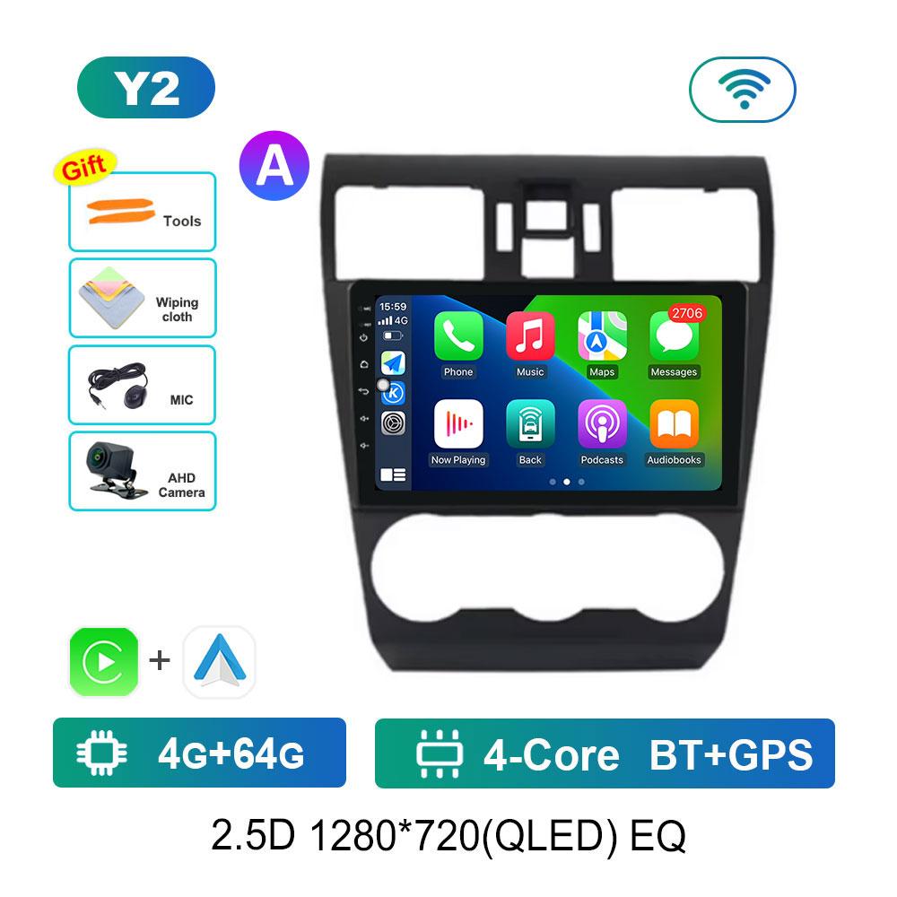 Android OS Navi GPS Car Radio Multimedia Player for Subaru Forester 4 SJ XV WRX 2012 - 2015 2018 DSP Stereo 4G QLED Screen WiFi