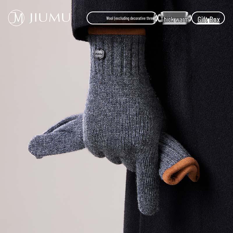 JIUMU Men's Touchscreen Wool Winter Gloves