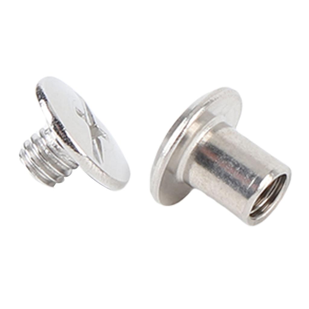 50 Set Flat Round Head Rivet Stainless Steel M4 5x6x9.5mm Binding Post Screws Set for Leatherwork