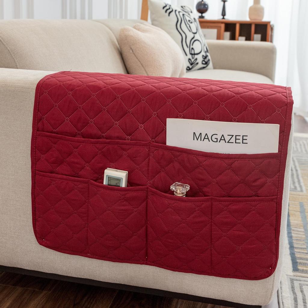 Multi-Pocket Sofa Armrest Organizer: Towel, Magazine & Remote Holder